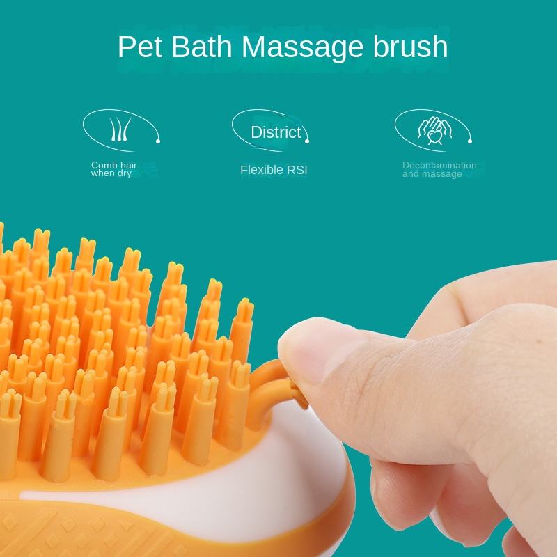 2-in-1 Dog And Cat Bath Brush And Pets Shower Hair Grooming Comb