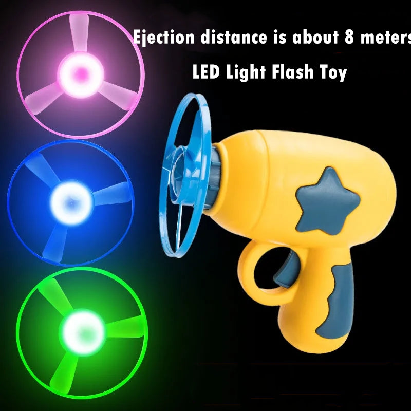 Pet Flying Disc Launch Playset Toy with Rotating Flash Light