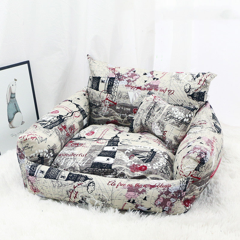 Pet Autumn And Winter Canvas Nest Sofa