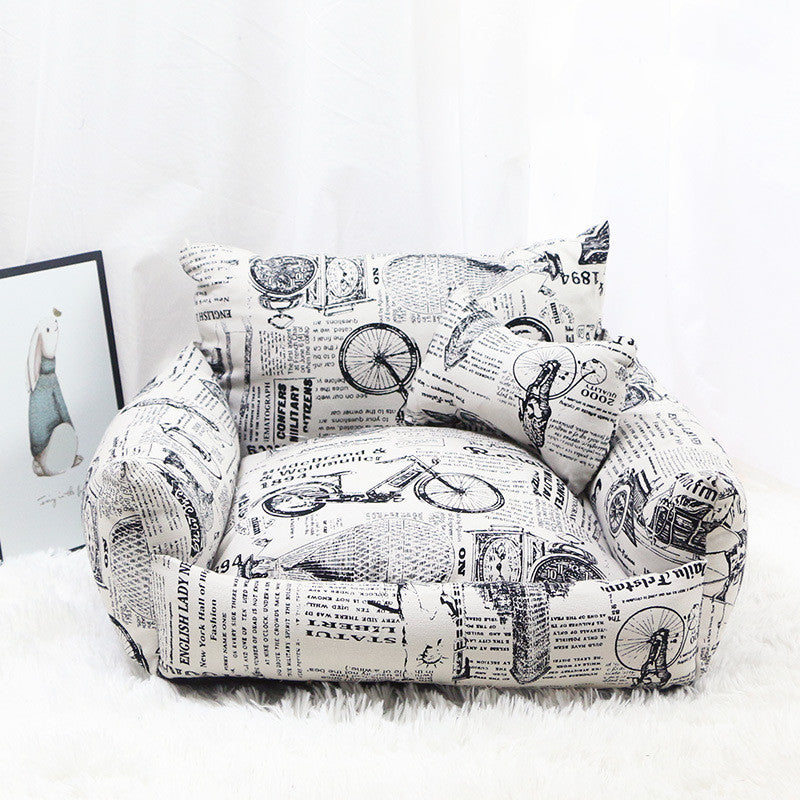 Pet Autumn And Winter Canvas Nest Sofa