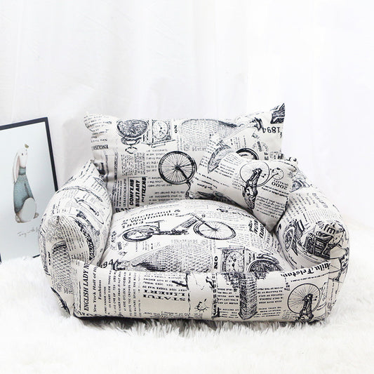 Pet Autumn And Winter Canvas Nest Sofa