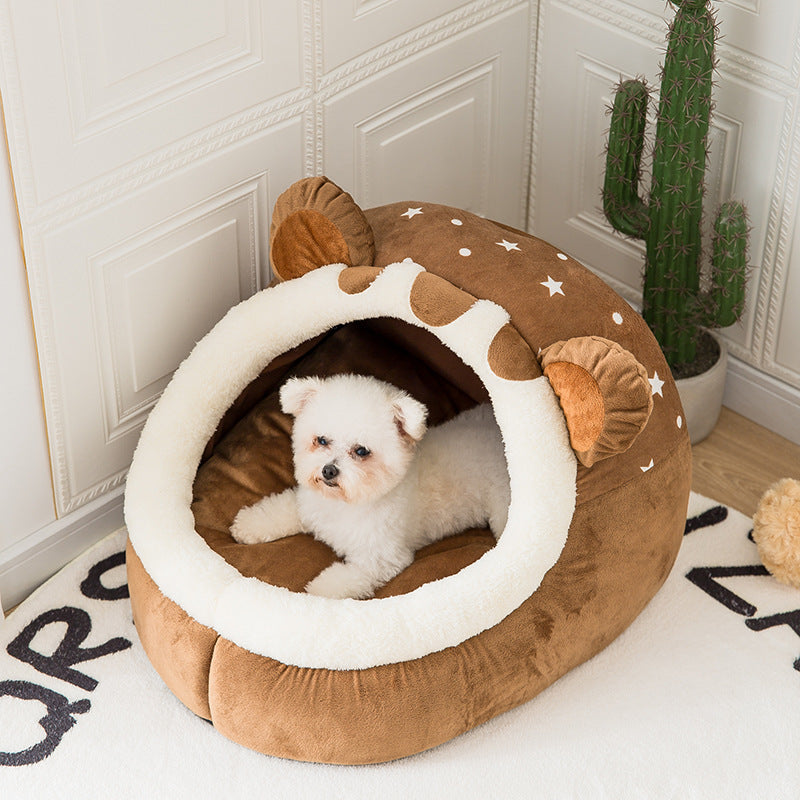 Universal Cozy Brown Bear Pet Nest