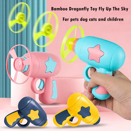 Pet Flying Disc Launch Playset Toy with Rotating Flash Light