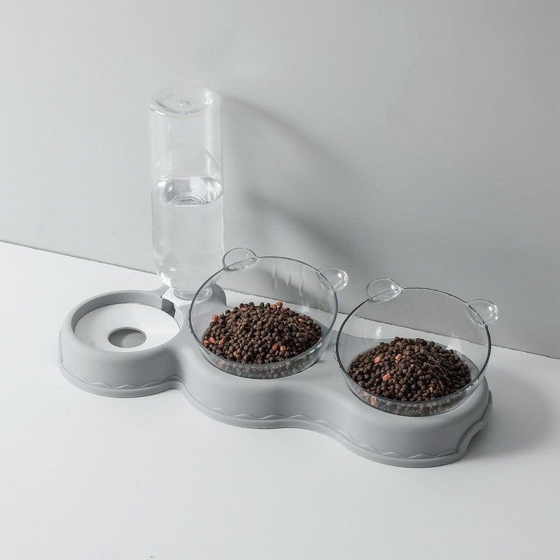 Three Bowls in One Cat Dog Multi-purpose Feeder And Waterer