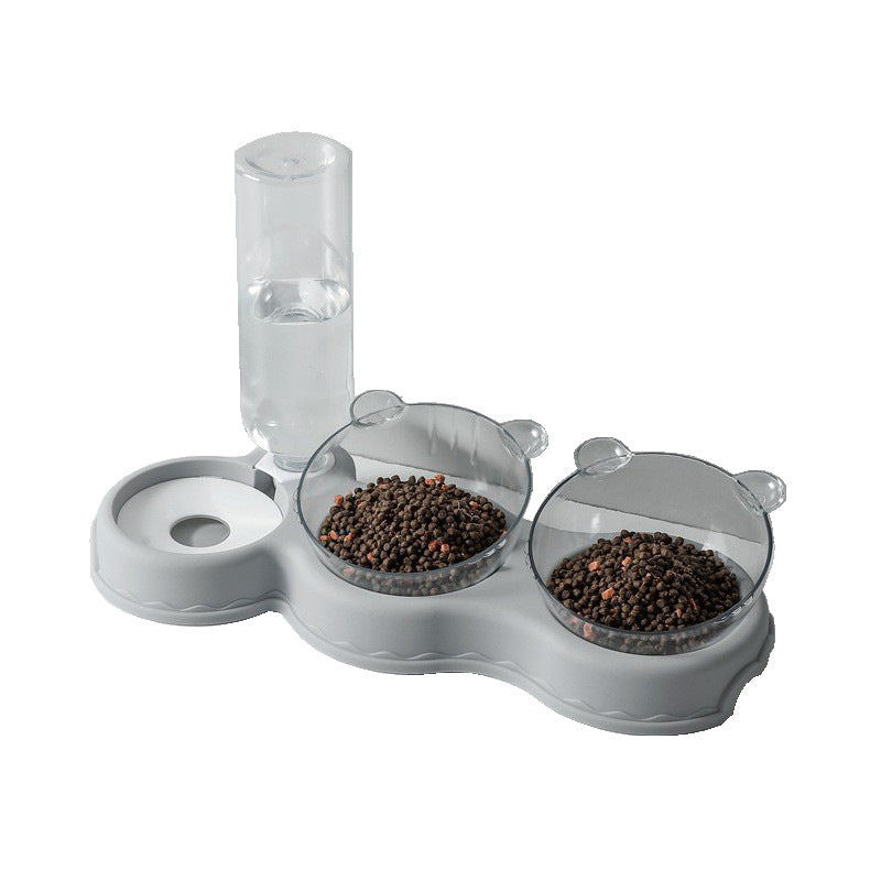 Three Bowls in One Cat Dog Multi-purpose Feeder And Waterer