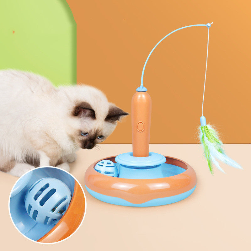 2 In 1 Cat Toy With Feather For Self-play