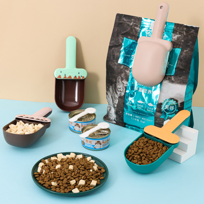 Snack Bag With Canned Spoon Embedded In Shovel | Cat Dog Feeding Spoon