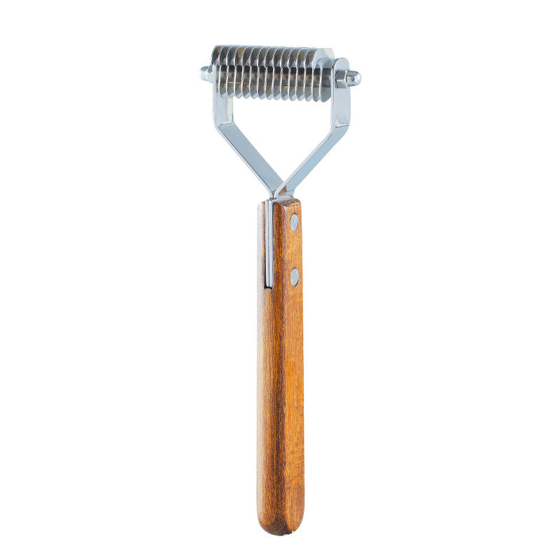 Pet Wood Comb And Hair Scraper